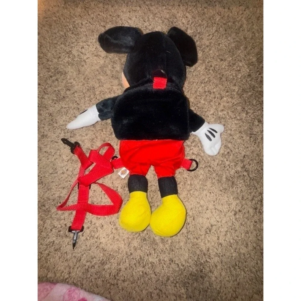 Vintage Disney Mickey Mouse Plush Safety Harness Backpack Red